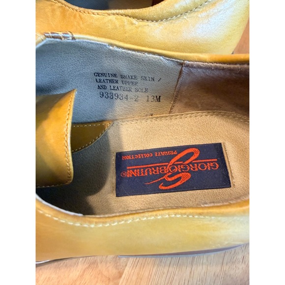 Giorgio Brutini Private Collection Mens Yellow Snakeskin Leather Shoes 13M main image 8